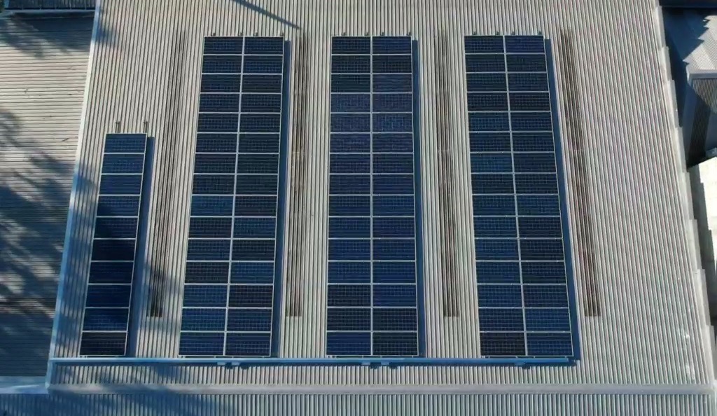 Commercial solar panel installation